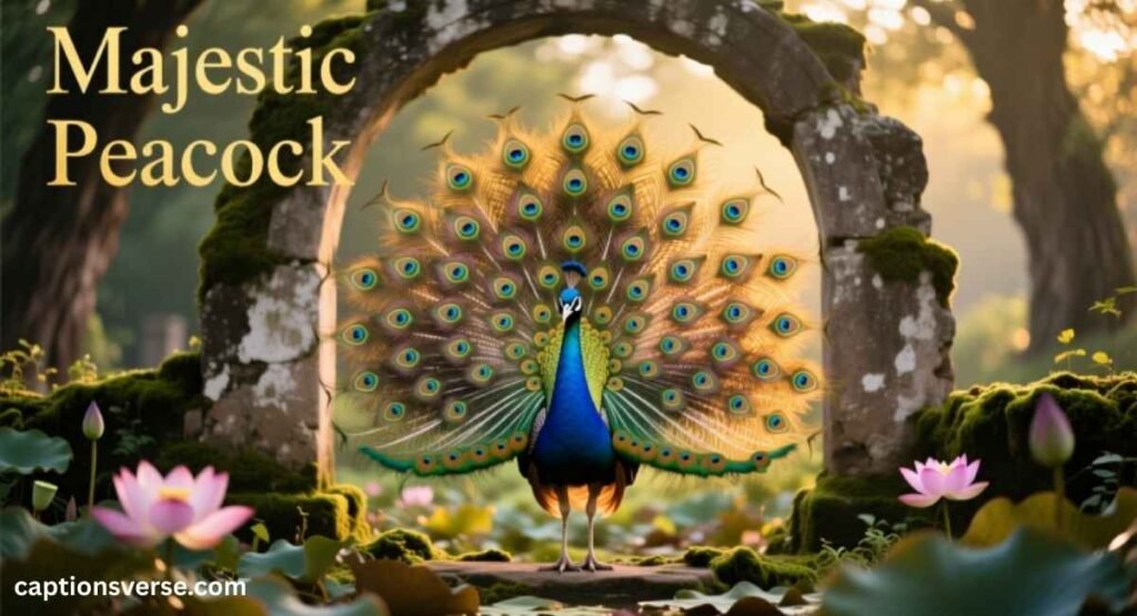 Majestic Peacock Captions