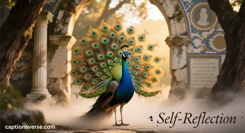 Self-Reflection Peacock Captions