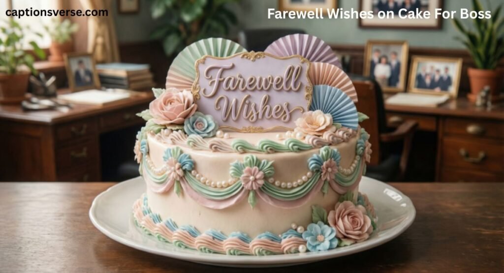Farewell Wishes on Cake For Boss