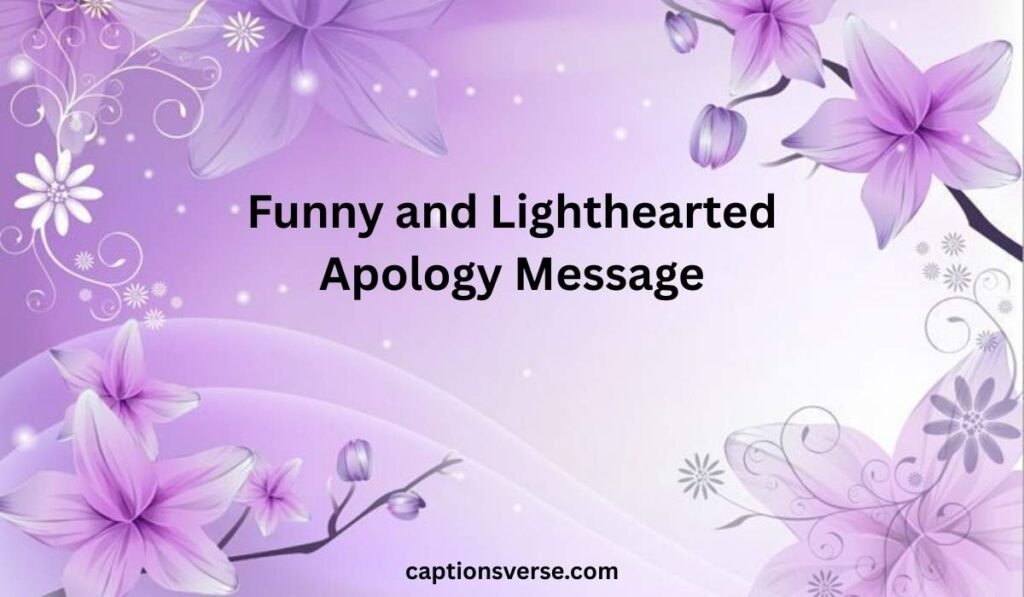 Funny and Lighthearted Apology Message
