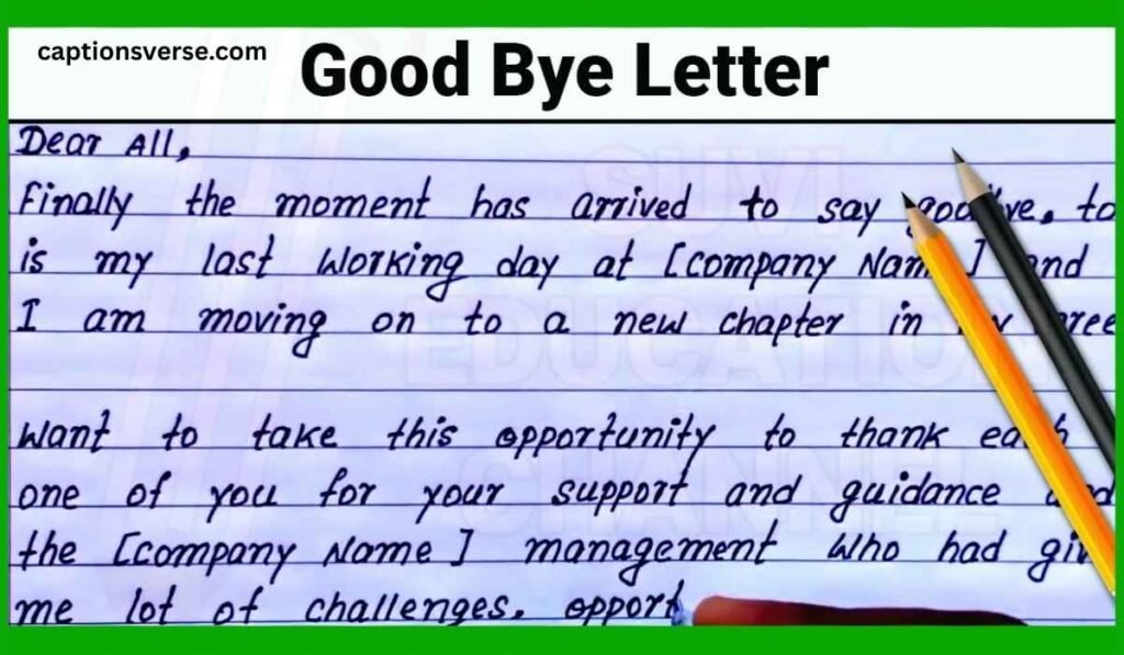 Goodbye Messages Written Like a Letter
