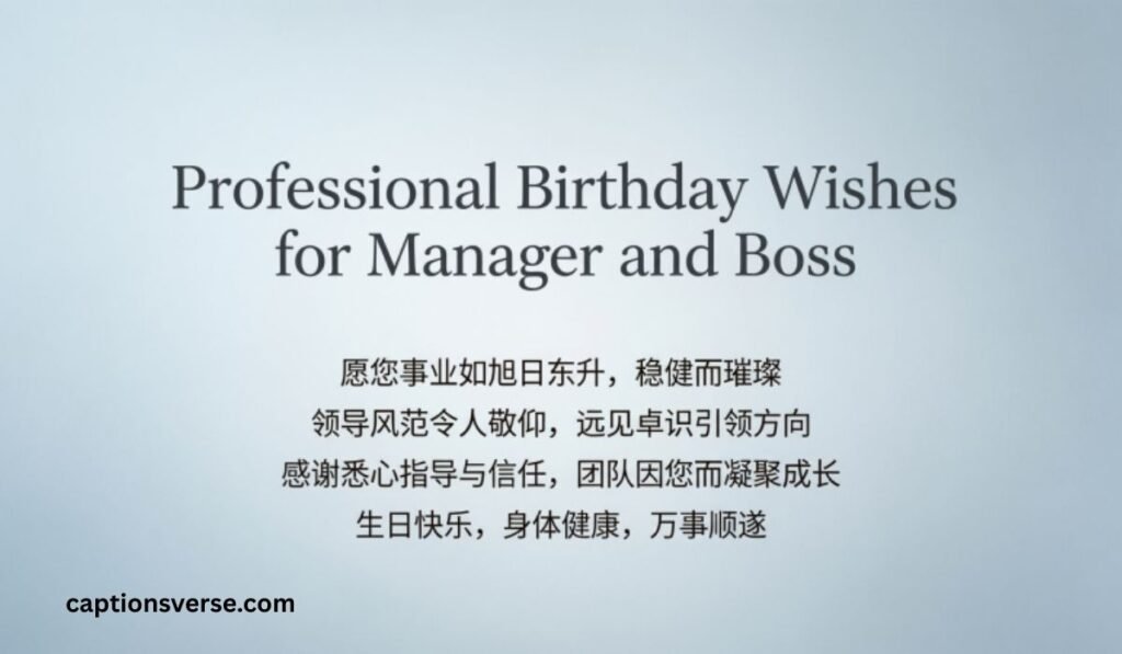 Professional Birthday Wishes for Manager and Boss